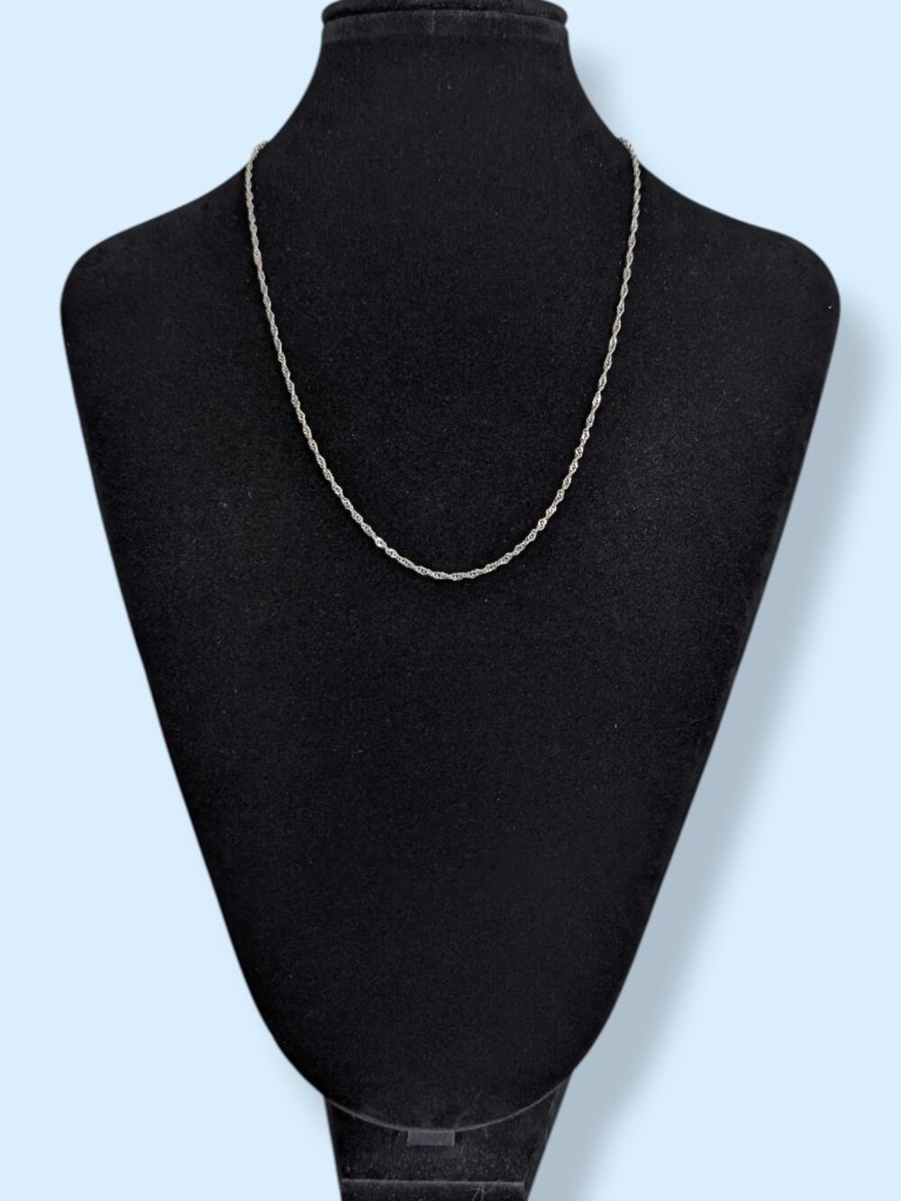 Silver Tone Angular Rope Chain Necklace - Picture 3 of 5